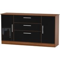 welcome living room furniture gloss black and noche walnut sideboard w ...