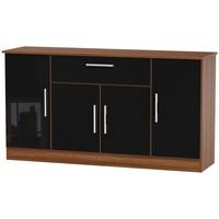 welcome living room furniture gloss black and noche walnut sideboard w ...