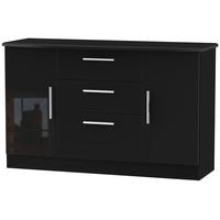 welcome living room furniture high gloss black sideboard 2 door 3 draw ...