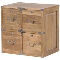 Weathered Oak Square 4 Chest of Drawer