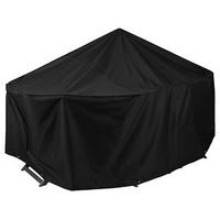 Weather-Proof 4-Seater Rectangular Patio Set cover, Black, Polyester