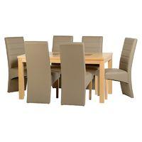 Wexford 6 Seater Dining Set with Premiere Grand 5 Dining Chairs Taupe