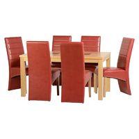 Wexford 6 Seater Dining Set with Premiere Grand 5 Dining Chairs Red