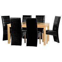 Wexford 6 Seater Dining Set with Premiere Grand 5 Dining Chairs Black