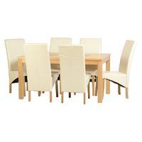 Wexford 6 Seater Dining Set with Premiere Grand 1 Dining Chairs Cream
