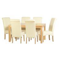 Wexford 6 Seater Dining Set with Premiere Grand 10 Dining Chairs Cream