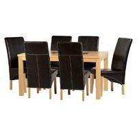 Wexford 6 Seater Dining Set with Premiere Grand 1 Dining Chairs Expresso Brown