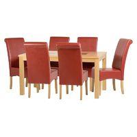 Wexford 6 Seater Dining Set with Premiere Grand 10 Dining Chairs Red