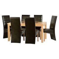 Wexford 6 Seater Dining Set with Premiere Grand 5 Dining Chairs Brown