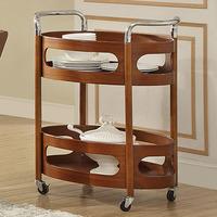 Westo 2 Tier Serving Trolley In Walnut With Chrome Handles