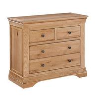 Wellington Solid Oak Finish 2+2 Drawer Chest