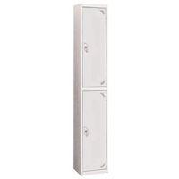 WET AREA LOCKER 2 COMPARTMENT W300 x D450 LIGHT GREY DOOR