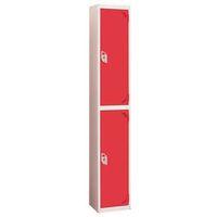 WET AREA LOCKER 2 COMPARTMENT W300 x D300 RED DOOR