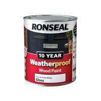 Weatherproof 10 Year Exterior Wood Paint Black Satin 750ml