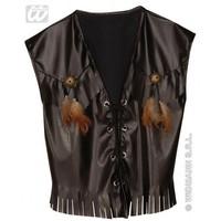 Western Vest Leatherlook for Biker Rocker Fancy Dress Male UK 46 Chest