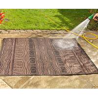 Weatherproof Outdoor Patio Mat, Medium, Brown, Polypropylene