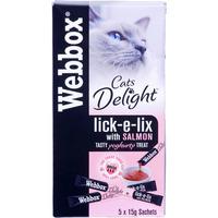 Webbox Cats Delight Cat Treat Lick-e-Lix Salmon 5 x 15g