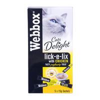 webbox cats delight cat treats lick e lix chicken 5 x 15g