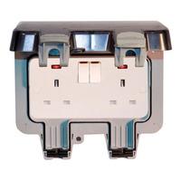 Weatherproof socket BG 2 Gang DP 13A Masterplug Socket - E40003