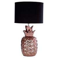 Wendi Table Lamp Copper Ceramic Black Fabric Shade
