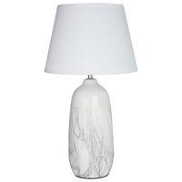 Welma Table Lamp White Ceramic White Fabric Shade