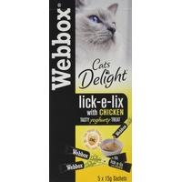 Webbox Cats Delight Lick-e-Lix Chicken, 15g, Pack of 10