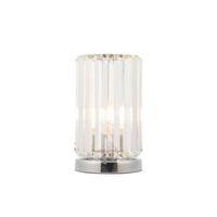welford chrome effect plate clear glass table lamp