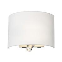 WET0950 Wetzlar Dual Light Wall Lamp In Polished Chrome And White
