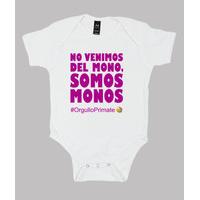 we are monkeys primate pride paleobaby white fuchsia body