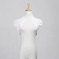 Wedding Wraps Shrugs Short Sleeve Lace Ivory Wedding / Party/Evening / Casual Capped Open Front