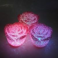 Wedding Décor One Large LED Night Light Rose Crystal Particles