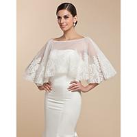 Wedding Wraps Capelets Sleeveless Lace White Wedding / Party/Evening Pullover