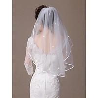 wedding veil one tier elbow veils ribbon edge beaded edge 315 in 80cm  ...