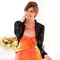 Wedding Wraps Lace/Polyester Casual/Party Elegant Boleros Black/White Bolero Shrug