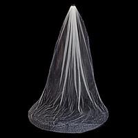 Wedding Veil One-tier Chapel Veils Cathedral Veils Beaded Edge Tulle White Ivory