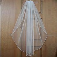 wedding veil one tier elbow veils fingertip veils beaded edge tulle wh ...