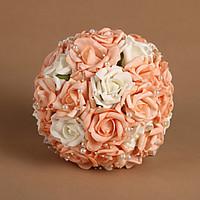 wedding flowers round roses bouquets wedding satin blue pink as pictur ...