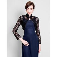 Wedding Wraps Shrugs Long Sleeve Lace Black Wedding Party/Evening