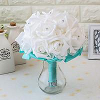 wedding flowers round roses bouquets wedding party evening satin foam  ...