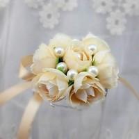 Wedding Flowers Free-form Roses Wrist Corsages Wedding Party/ Evening Satin