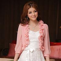 Wedding Wraps Chiffon/Polyester Sweet Elegant Lace Boleros White/Pink Bolero Shrug