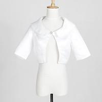 Wedding Wraps Coats/Jackets Half-Sleeve Satin White Wedding / Party/Evening / Casual T-shirt Clasp