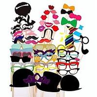Wedding Décor 58 PCS Card Paper Photo Booth Props Party Fun Favor for Party