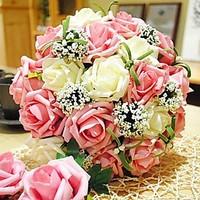 wedding flowers round roses bouquets wedding polyester 118approx30cm