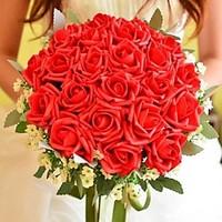 Wedding Flowers Round Roses Bouquets Wedding Polyester Silk 11.8\