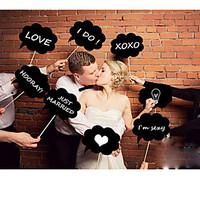 Wedding Décor Photo Booth Props on a Sticker-Set of 6(Including Chalk)