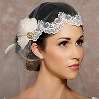 Wedding Veil One-tier Headpieces with Veil Cut Edge Organza