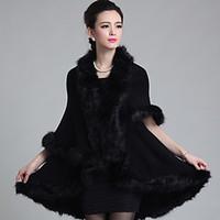 Wedding Wraps / Fur Coats / Hoods Ponchos Capes Sleeveless Faux Fur / Imitation CashmereBlack / Burgundy / White / Chocolate / Royal