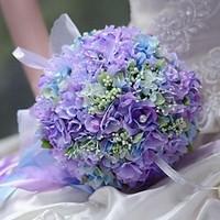 Wedding Flowers Round Roses Bouquets Wedding Party/ Evening Silk 7.87\