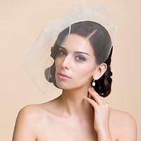 wedding veil one tier blusher veils cut edge 10 20cm tulle white ivory ...